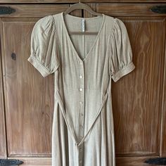 Rachel Pally Linen Dress Euc Xs Oatmeal Color Beige Knee-length Midi Dress For Brunch, Beige Short Sleeve Maxi Dress For Brunch, Cream Short Sleeve Maxi Dress For Brunch, Linen Style Fashion, Rachel Pally, Xs Dresses, Oatmeal Color, Linen Style, Winter 2024