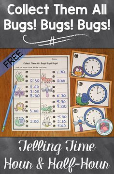 the telling time hour and half hour worksheet for children to help them learn how to