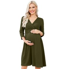 Women's Casual Ruffle Velvet Maternity Dress V Neck Nursing 3/4 Sleeve A Line Party Midi Dress Navy Velvet 2XL Flowy Dress Photography, Short Maternity Dress, Velvet Maternity Dress, Party Midi Dress, Loungewear Dress, Room Unique, Midi Dress Fall, Flowy Midi Dress, Maternity Midi Dress