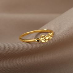 1 Gm Gold Ring, Small Gold Necklace Indian Jewellery Designs, Gold Rings Simple Unique Indian, Everyday Gold Rings, Everyday Rings Gold, Intricate Design Gold Plated Rings For Gift, Golden Rings Design For Women Simple, Simple Gold Rings Everyday, Simple Rings Everyday