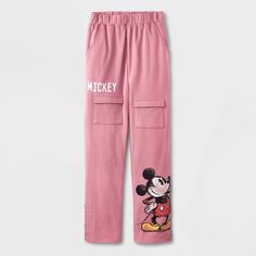 These cool and comfy Mickey Mouse Adaptive Jogger Pants make the perfect pick for your young Disney fan. Made from lightweight fabric with stretch, these dusty red joggers are designed in a pull-on fit with a full elastic waistband for all-day comfort, and they also have hook-and-loop fasteners at the leg openings. Featuring cargo pockets on each leg, a graphic of Mickey on one leg and the white text "Mickey" on the other, they'll make a fun addition to your kid's everyday wardrobe. Red Joggers, Shipt Shopper, Disney Fan, Bottom Clothes, Everyday Wardrobe, Jogger Pants, Lightweight Fabric, Bottoms Pants, Latest Trends