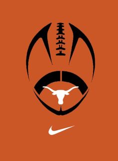 the texas longhorns football logo on an orange background with black and white letters