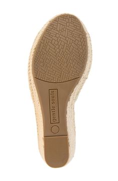 Elevate your warm weather looks with this espadrille-inspired wedge sandal with a supple suede upper above plush layers of PORON® and memory foam cushioning. 3" heel; 1" platform Memory foam cushioning Multilayered, PORON®-cushioned footbed with arch support Leather upper and lining/rubber sole Imported Espadrille Wedge Sandals With Woven Sole And Round Toe, Espadrille Wedge Sandals With Textured Sole, Espadrille Wedge Sandals With Textured Footbed, Synthetic Espadrilles With Woven Sole And Wedge Heel, Synthetic Closed Toe Platform Espadrilles, Synthetic Platform Espadrilles With Flat Heel, Flat Platform Espadrilles In Synthetic Material, Closed Toe Straw Espadrilles With Cushioned Footbed, Beige Espadrille Wedge Sandals With Textured Footbed