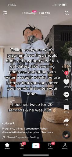 an image of a woman with her head in the air and text that reads, telling everyone who's pregnant they are