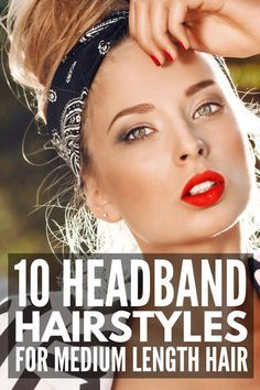 Shoulder Length Hair Messy Updo, Tie Headband Hairstyles, Hair Dos For Medium Length Hair, Medium Length Hair With Headband, Cute Hairstyles For Medium Hair Half Up, Scarves In Hair, Hairstyles With Headbands, Hairstyles Headband, Second Day Hair