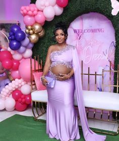 Maternity Dress Black Women, Boy Maternity Shoot Black Women, Gender Reveal Outfit For Mom, Purple Maternity Dress, Babyshower Dress, Pregnancy Slay, Gender Reveal Outfit, Gender Reveal Dress