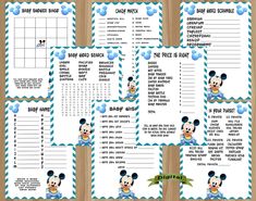 the mickey mouse baby shower game