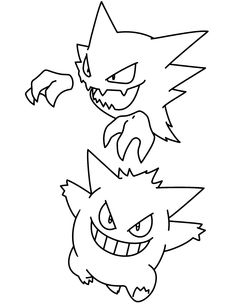 Gastly Pokemon, Haunter Pokemon, Pokemon Coloring Sheets, Pokemon Advanced, Mega Pokemon, Shark Coloring Pages