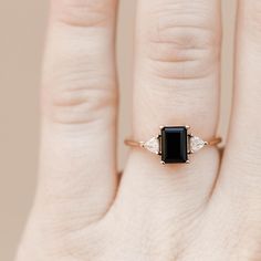 Knox – Olive Avenue Jewelry Elegant Rectangular Three-stone Jewelry, Olive Avenue, Olive Avenue Jewelry, Onyx Engagement Ring, Garnet Engagement Ring, Basket Setting, Gold Jewelry Sets, Sparkly Things, Wedding Wishes