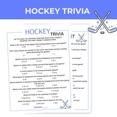 a hockey trivia with two crossed sticks