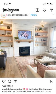 the living room is clean and ready to be used as an office or family room