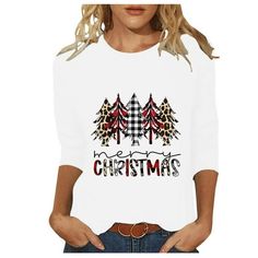 Patlollav Merry Christmas Ladies Tops Clearance,Womens Fashion T-Shirt 3/4 Sleeve Blouse Round Neck Casual Tops Dear customer Welcome to PATLOLLAV. We are a fashion store that has been operating on Walmart for many years. Our main products are female clothes, including dresses, shirts, blouses, bikinis, jackets, coats, sweaters, and so on. We are committed to building a female fashion gathering place to satisfy each customer. Therefore, we are willing to hear any suggestions from you, and bring Plus Size Christmas Tops, Womens Christmas Tops, Womens Blouses Summer, Women Fall Tops, Womens Workout Shirts, Tops For Ladies, Christmas Tee Shirts, Color Tops, Womens Christmas Shirts