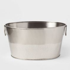 a large metal tub with handles on the side