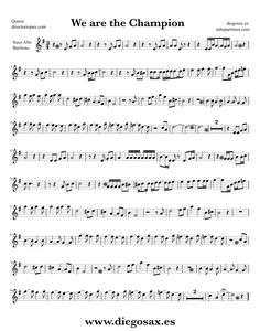 we are the champion sheet music