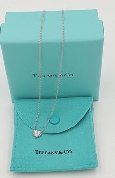 Tiffany and Co. Platinum Diamond Heart Necklace PT950 (eBay Link) Colar Tiffany E Co, Diamond Cross Necklace Gold, Tiffany And Co Jewelry, Tiffany And Co Necklace, Diamond Heart Necklace, Tiffany Diamond, Dainty Diamond Necklace, Heart Necklace Diamond, Tiffany Jewelry