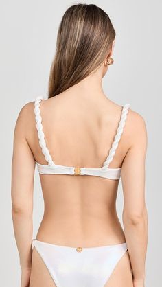 Bahia Maria Olivia Bikini Top | Shopbop Elegant Triangle Top Swimwear In Polyamide, Elegant White Swimwear With Adjustable Straps, Elegant Triangle Top Swimwear With Straps, Elegant Triangle Top Swimwear, Elegant Strappy Top With Built-in Bra, Elegant Fitted Swimwear With Removable Straps, Elegant Stretch Swimwear With Removable Bra Pads, Elegant Stretch Swimwear With Straps, Elegant Spring Swimwear With Adjustable Straps