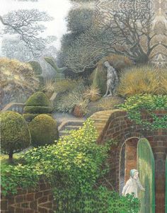 an image of a painting of a garden scene