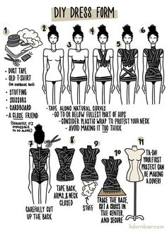 the instructions for how to make an origami dress form, with pictures and text