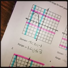 a piece of paper that has some drawings on it with lines and graphs in it