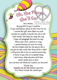 the dr seuss poem is displayed in front of a colorful background with an image of a