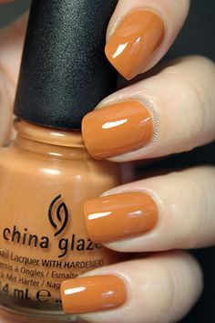 Cute color Fall Fingernails, Famous Nails, November Autumn, Nail Paints, Orange Nail, New Nail Polish