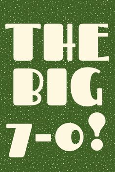 the big 7 - o logo is shown in white on a green background with dots