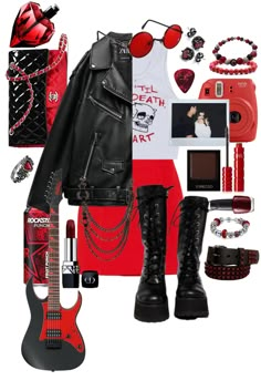 Glam Punk Outfits, Rockstar Girlfriend Outfit Summer, Rock N Roll Aesthetic Outfit, Rock N Roll Outfit For Women, Rock Star Outfit Women, Rock Aesthetic Outfits, Rockstar Gf Outfit, Rockstar Aesthetic Outfits, Glam Rock Outfits