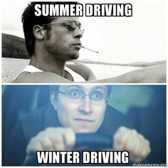 Drive Safe Quotes, Winter Driving Tips, Driving Memes, Safe Driving Tips, Safe Quotes, Driving Quotes, Winter Funny, Winter Safety, Funny Minion Memes