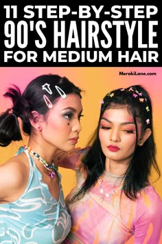 90s Club Hairstyles, Retro Hairstyles Short 90s, 90s Female Hairstyles, Cute Hairstyles For Short Hair With Clips, 90s Easy Hairstyles, Cute 90s Hairstyles Curly Hair, 90s Short Hairstyles Grunge, 90d Hairstyles