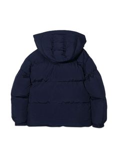 - 100% Polyamide - MADE IN China 100% Polyamide Navy Hooded Outerwear With Ribbed Cuffs, Navy Hooded Puffer Jacket With Pockets, Functional Hooded Puffer Jacket With Ribbed Cuffs, Navy Hooded Jacket With Ribbed Cuffs For Winter, Navy Hooded Casual Puffer Jacket, Casual Navy Hooded Puffer Jacket, Navy Hooded Puffer Jacket For Winter, Navy Hooded Winter Puffer Jacket, Functional Navy Hooded Outerwear