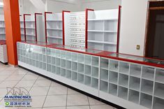 the shelves are empty and ready to be used