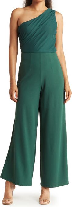 BY DESIGN Ava One-Shoulder Wide Leg Jumpsuit | Nordstromrack Solid Color Strapless Stretch Jumpsuit With Wide Leg, Stretch Strapless Jumpsuit With Wide Legs, Spring Strapless Wide Leg Jumpsuit, Stretch Strapless Wide Leg Jumpsuit, Formal Strapless Wide-leg Jumpsuit For Spring, Formal Wide-leg Strapless Jumpsuit For Spring, Formal Strapless Wide Leg Jumpsuit For Spring, Wide Leg Strapless Jumpsuit For Spring, Chic Ankle-length Wide-leg Pants