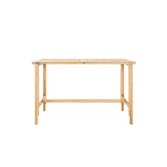 a wooden table on a white background