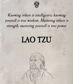 an image of lao tzu on the back of a book with words above it