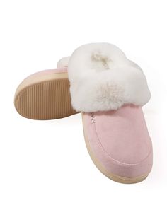 Pink Fashionable Collar   Plain Bedroom Slippers Embellished   Women Shoes Fuzzy Pink Slippers, Pink House Slippers, Pinkmas Wishlist, Pink Fluffy Slippers, Coquette Slippers, Plain Bedroom, Slippers Fluffy, Color Bedroom, Mode Rose