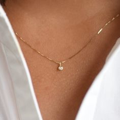 14K Solid Gold Tiny Diamond Charm Necklace ♡ The tiny diamond is about 1.9mm. It is tiny. ♡ 14K gold necklace is 0.5mm box chain ♡ 14K gold components Please read our policies before you place your order. https://www.etsy.com/shop/SashJewelry/policy?ref=shopinfo_policies_leftnav To see add-on click on the link below. https://www.etsy.com/shop/SashJewelry?section_id=12359884 To see more children's jewelry click on the link below. http://www.etsy.com/shop/SashJewelry?section_id=12441132 To see mor Tiny Gold Pendant, Indian Necklace Gold, Tiny Diamond Necklace, Tiny Gold Necklace, Diamond Charm Necklace, Multi Chain Bracelet, Double Chain Bracelet, Children's Jewelry, Tiny Necklace