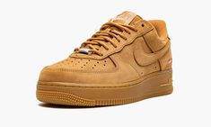 The Supreme x Nike Air Force 1 Low “Wheat” is a Fall/Winter 2021 collaboration between the “World Famous” streetwear brand and Nike on a classic, fall and winter colorway of the retro basketball shoe.  The “Wheat” Air Force 1 is designed and inspired by iconic cold weather footwear staples in New York City, particularly construction boots.  Supreme’s version of the colorway stays true to the original “Wheat” style, save for the added small red Box Logo on the heel.  The entire upper, including t Nike Air Force 1 Casual Streetwear, Nike Air Force 1 Casual Streetwear Shoes, Nike Casual Custom Sneakers For Outdoor, Nike Suede Sneakers For Streetwear, Nike Air Force 1 With Gum Sole For Streetwear, Nike Air Force 1 Urban Streetwear With Gum Sole, Custom Suede Sneakers With Gum Sole For Streetwear, Nike Air Force 1 With Speckled Midsole For Streetwear, Nike Air Force 1 Casual Shoes For Streetwear