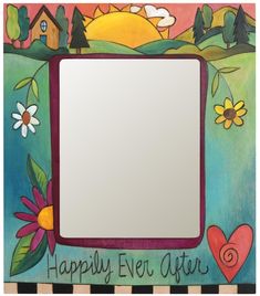 a painting with a frame that says happily ever after it's been painted by someone