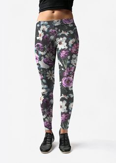 Violet Garden, Work Yoga, Unique Leggings, All Around The World, Lush, Violet, Full Length, Around The World, Created By