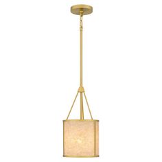 a light fixture with a square shade hanging from the ceiling