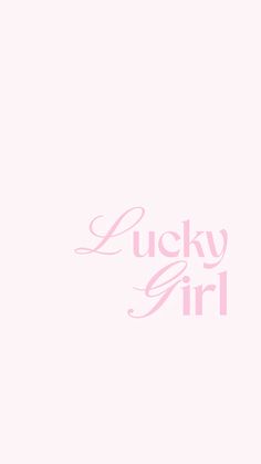 the lucky girl logo is shown in pink