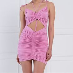 Jessica Bara- Nina Dress- Ruched Cami Mini Dress. Pink, Super Soft. Never Worn. Has Been In Plastic Since Purchased. Medium/Large. Fabric Info: 95% Viscose 5% Elastic Mini Cami Dress, Pink Dress, Colorful Dresses, Mini Dress, Womens Dresses, Pink, Women Shopping, Fabric, Color