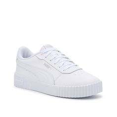 Puma-Carina 2.0 Sneaker - Women's Complement your athletic looks with the Carina 2.0 sneakers from Puma. These shoes feature a sleek silhouette and a chunky vulcanized midsole for a sporty look. Puma Carina, Athletic Looks, Pumas Shoes, Athletic Apparel, Sporty Look, Tennis Shoes, Shoes Online, Kids Shoes, Womens Sneakers