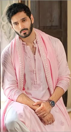 India Traditional Clothing Men, Men Wedding Outfit Casual Groom Attire, Kurta Salwar Men, Pink Shirt Outfit Men Casual, Pink Kurta For Men, Stylish Kurta For Men, Men Ethnic Wear India, Traditional Indian Mens Clothing, Kurta Designs Men's