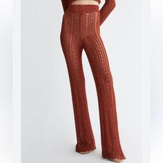 Stock Photo Similar But Not Exact Patterned Open Crotchet Knit Stretchy Elastic Waistband Not Lined, See Through 77% Cotton 23% Nylon Fitted Pointelle Knit Bottoms For Spring, Summer Stretch Pointelle Knit Bottoms, Stretch Open Knit Pants, Spring Casual Open Knit Pants, Casual Open Knit Pants For Spring, Chic Open Knit Bottoms For Spring, Chic Spring Pointelle Knit Bottoms, Spring Fitted Knit Pants, Summer Knit Fitted Pants