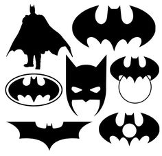 batman silhouettes are shown in black and white