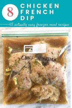 the chicken dip recipe is packed in a plastic bag