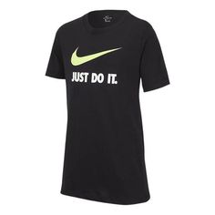 Nike B Sportswear Nike Sportswear Tee JDI SWOOSH Black AR5249-014 (Big Kid) Nike Black T-shirt For Sports Season, Black Athletic Fit T-shirt For Athleisure, Sporty Black T-shirt With Logo Print, Black Sporty T-shirt With Athletic Fit, Nike Black Athleisure T-shirt, Black Athletic Fit T-shirt For Running, Black Sweat-resistant T-shirt For Sports Season, Black Sweat-resistant T-shirt For Sports, Black Athleisure T-shirt For Sports