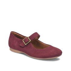 Eurosoft-Kendal Mary Jane Flat Add to your casual or professional wardrobe with the Kendal flat from Eurosoft. This Mary Jane pair sports a supportive footbed with a subtle heel to ensure comfortable steps. Professional Wardrobe, Mary Jane Flats, Mary Janes, Wardrobe, Heels, Sports, Red