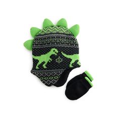 He'll love this adorable Dino themed hat and mitten set from Addie & Tate.He'll love this adorable Dino themed hat and mitten set from Addie & Tate. Click on the BABY PRODUCTS & CLOTHES GUIDE to find everything you need to keep your baby healthy and happy!FEATURES 2-piece set includes: Hat and mittens Funk dinosaur spikes on hat Green stiped detailing on mittensFABRIC & CARE Mittens: Acrylic, polyester, spandex Hat: Acrylic Polyester lining Hand wash ImportedDETAILS Age appropriate: 6 months-2 y Dino Hat, Toddler Themes, Dinosaur Hat, Boys Slippers, Star Wars Kids, Animal Prints Pattern, Cold Weather Fashion, Boys Accessories, Baby Hats